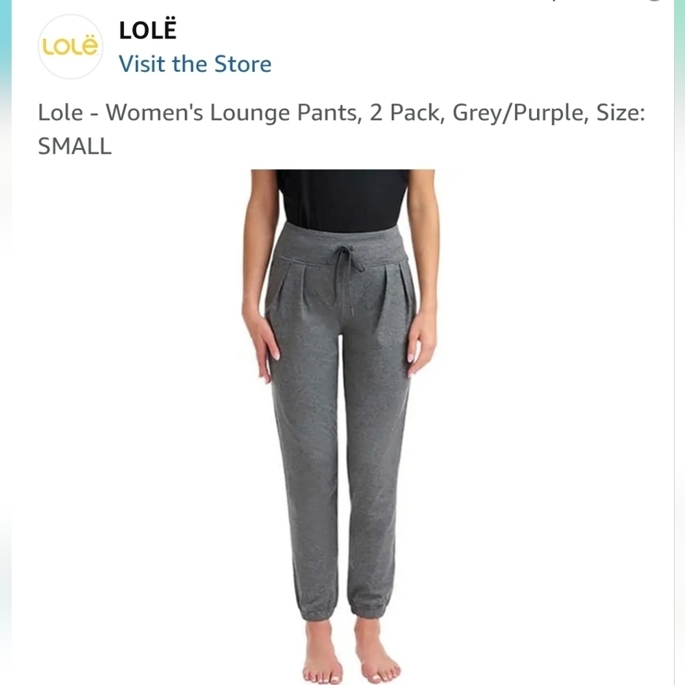 NWOT Lole Gray Track Pants with Elastic Cuffs Sz Large